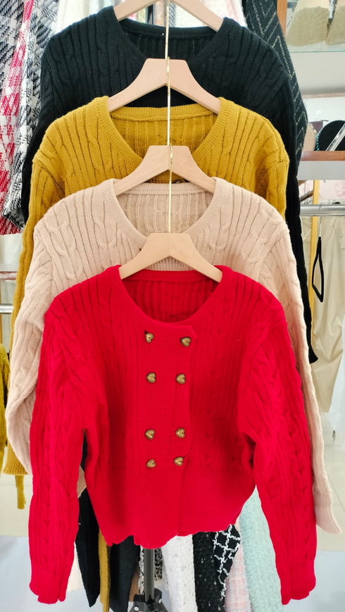 Double Breasted Knitted Sweater